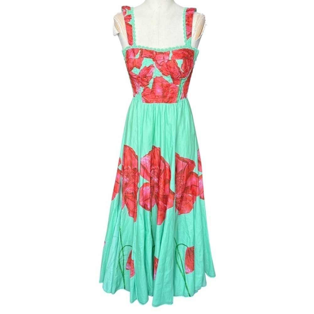 Charo Ruiz Ibiza Crissy Long Dress in Green Blossom XS - Picture 3 of 13